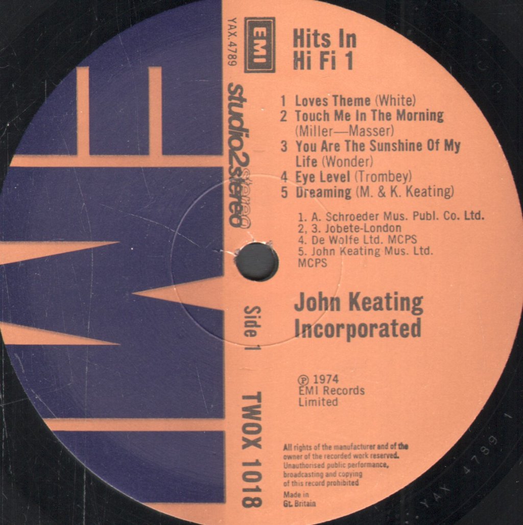 John Keating Incorporated - Hits In Hi-Fi 1 - Lp