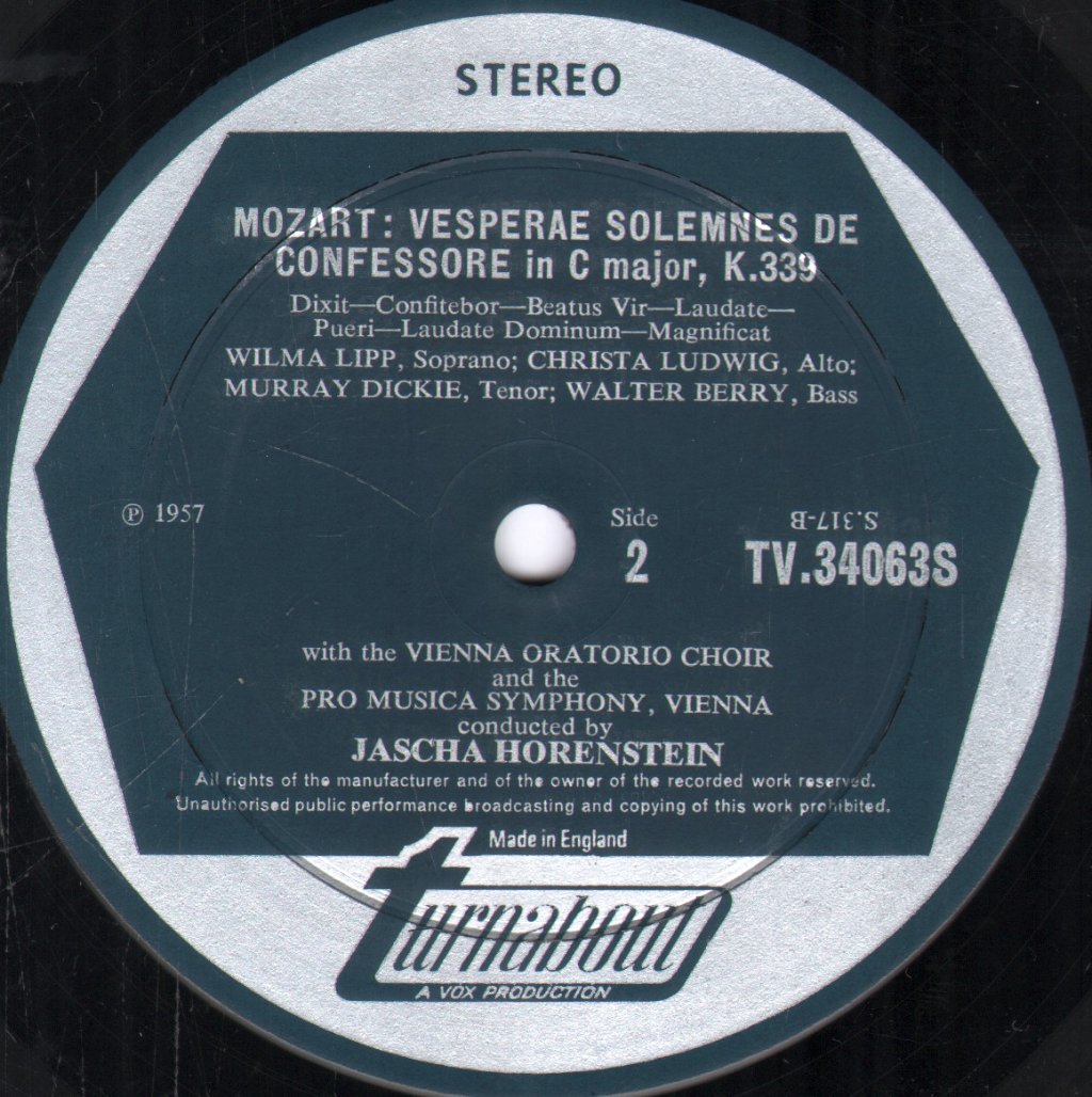 Jascha Horenstein / Pro Musica Symphony - Mozart - Coronation Mass Vesperae Solemnes De Confessore - Lp