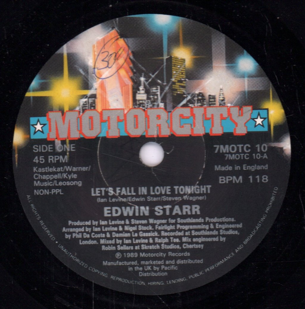 Edwin Starr - Let's Fall In Love Tonight - 7 Inch