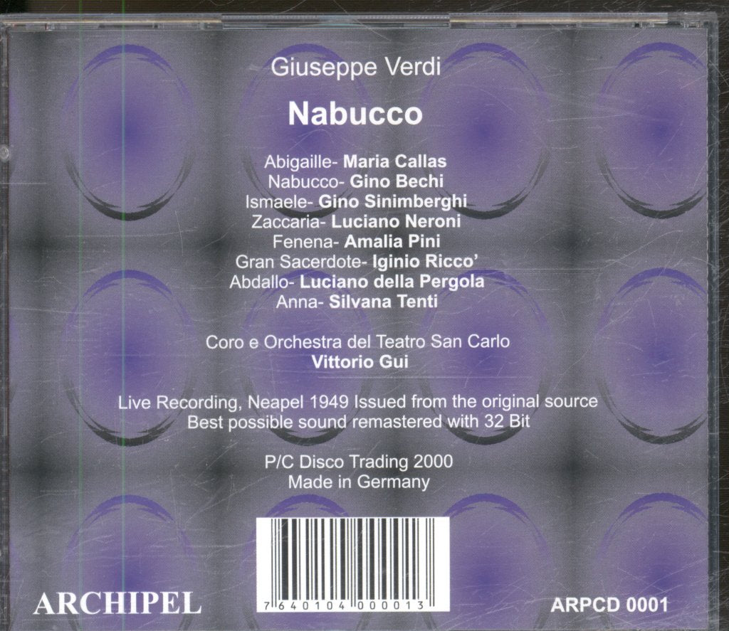 Vittorio Gui, Maria Callas - Verdi - Nabucco - Double Cd