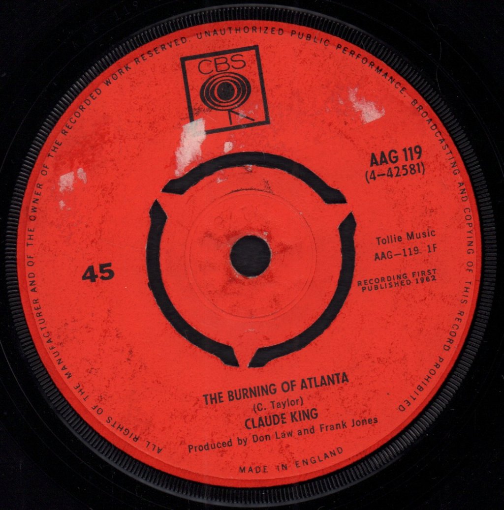 Claude King - Burning Of Atlanta - 7 Inch