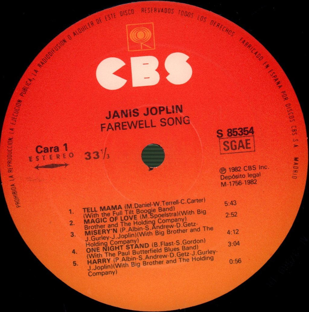 Janis Joplin - Farewell Song - Lp