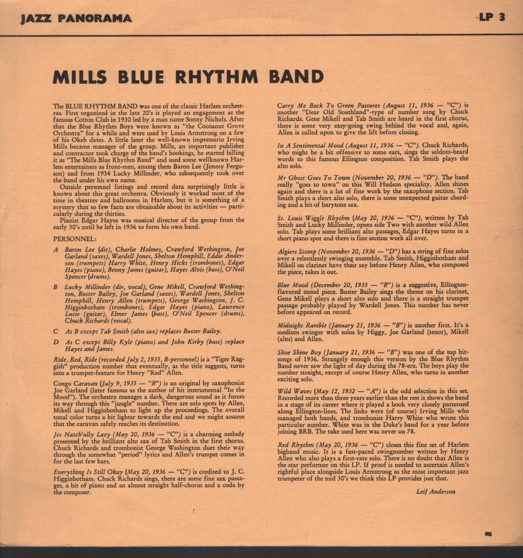 Mills Blue Rhythm Band - Mills Blue Rhythm Band - Lp