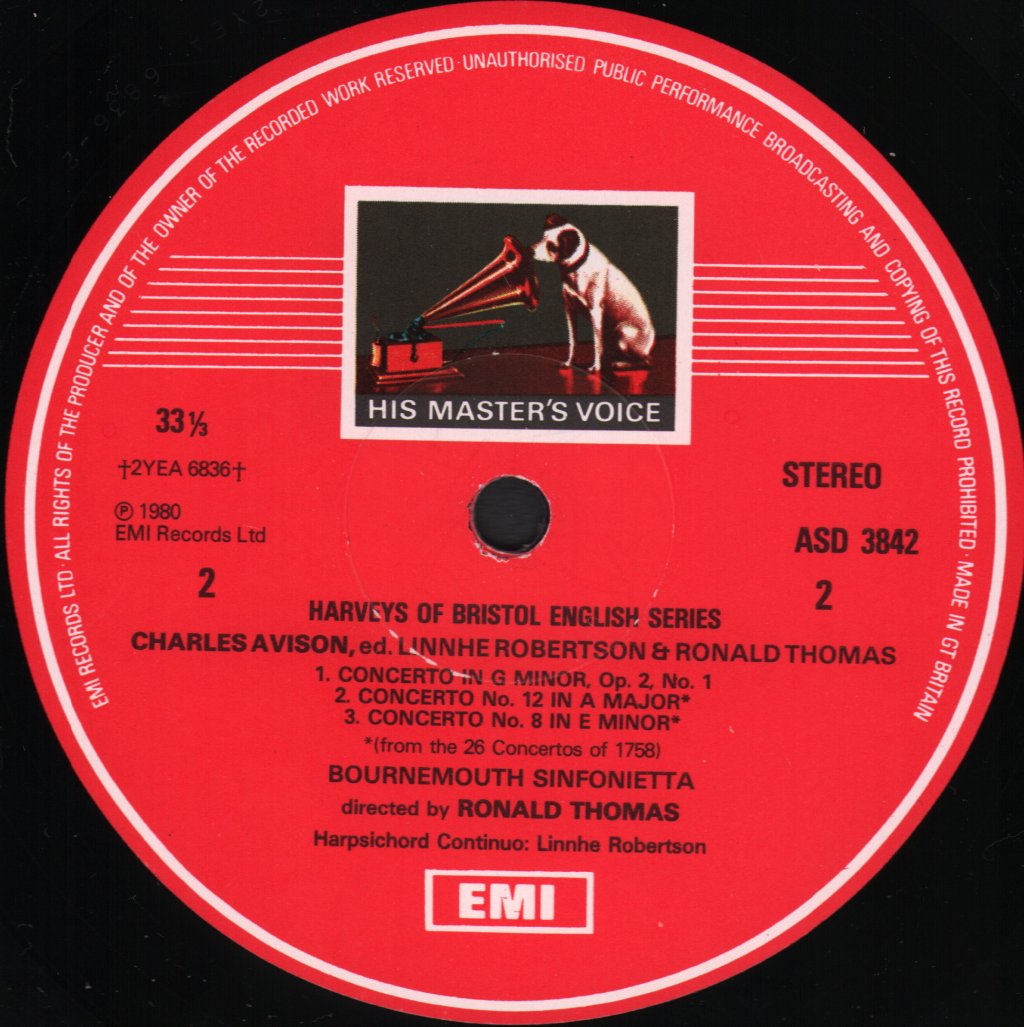 Bournemouth Sinfonietta - Charles Avison - Six Concertos - Lp