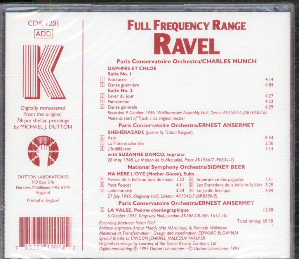 Various Artists - Full Frequency Range Ravel - Cd