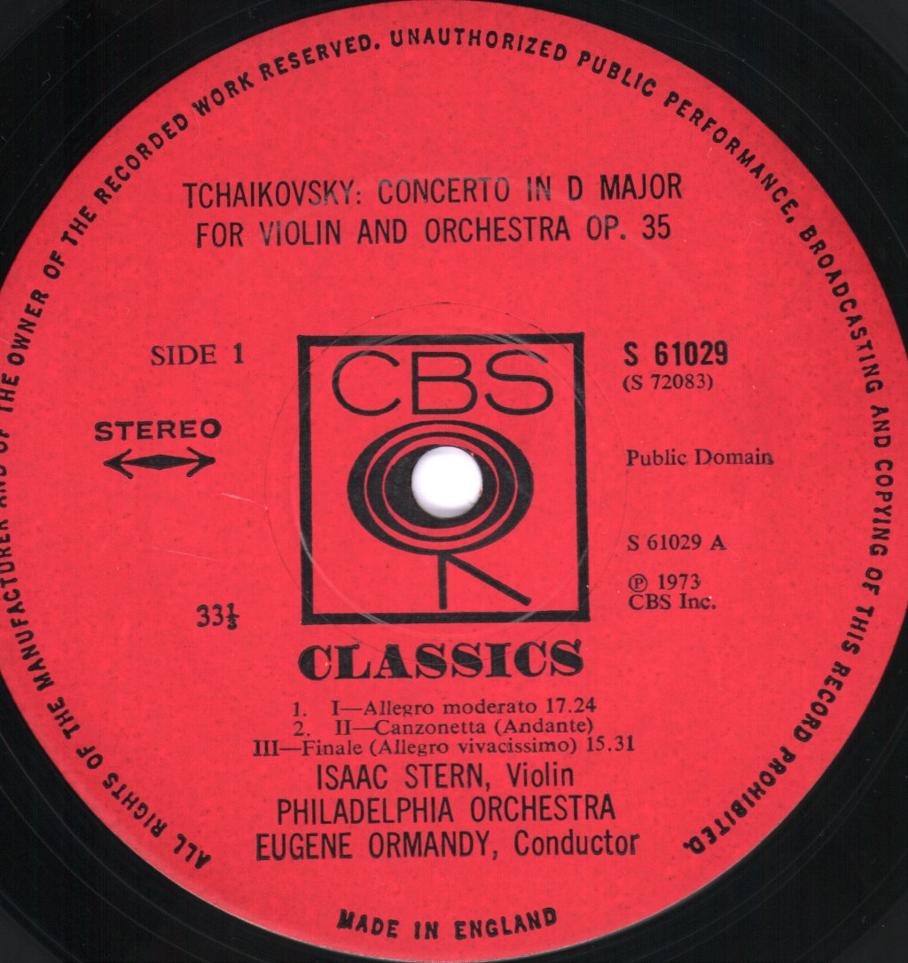 Isaac Stern / Eugene Ormandy / Philadelphia Orchestra - Tchaikovsky / Mendelssohn Violin Concerto - Lp