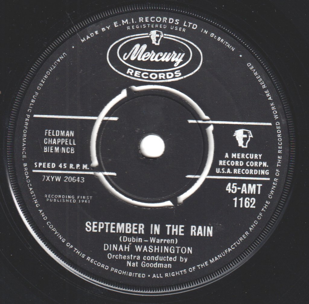Dinah Washington - September In The Rain - 7 Inch