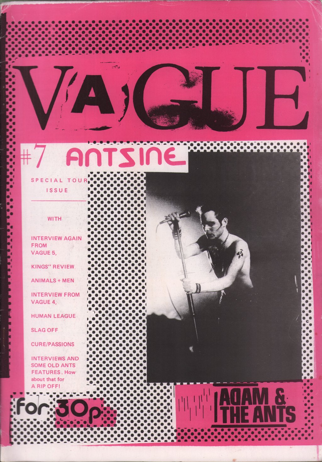 Vague - No. 7 Antzine - Special Adam and the Ants Tour Issue - Fanzine