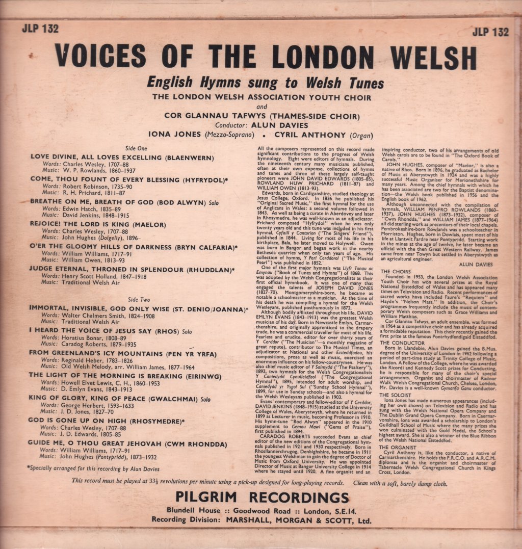 london welsh assn youth choir and cor glannau tafwys thames-side choir - voices of london welsh - Lp