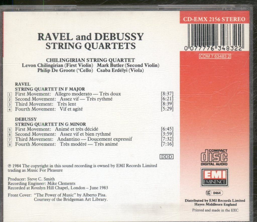 Chilingirian String Quartet - Ravel / Debussy - String Quartet In F Major / String Quartet In G Minor - Cd