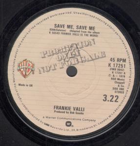 Frankie Valli - Save Me Save Me - 7 Inch