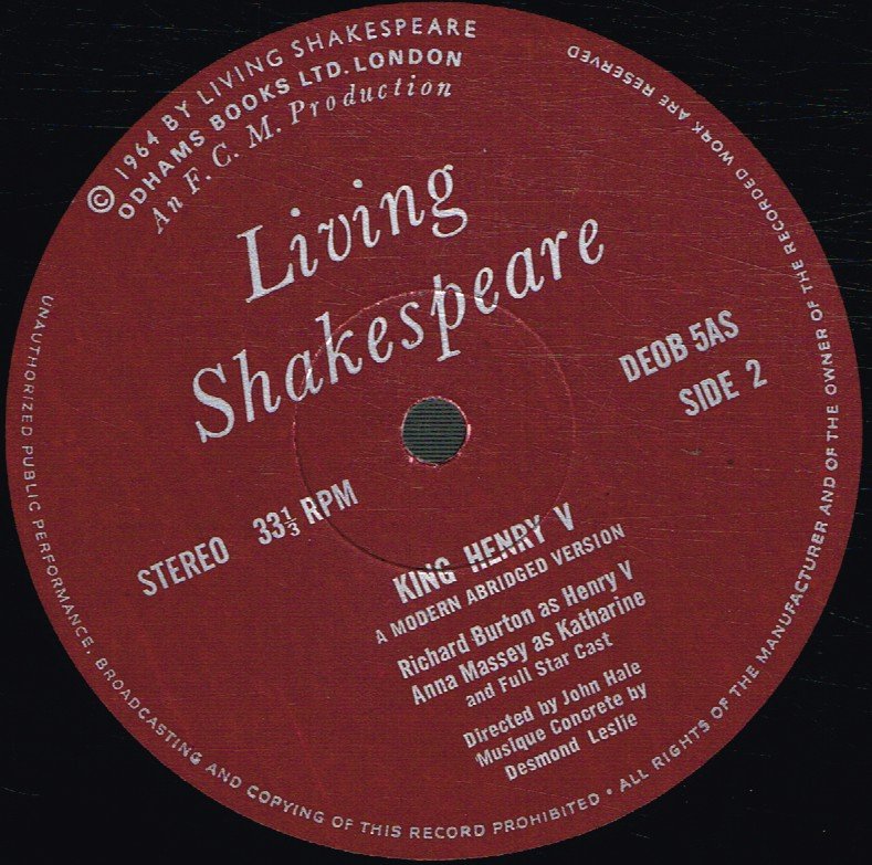 William Shakespeare - King Henry V - Lp