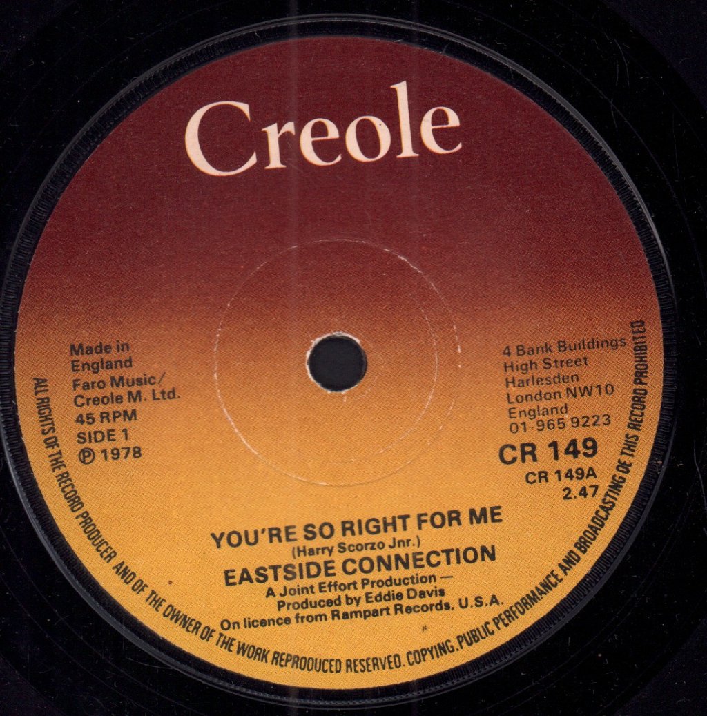 Eastside Connection - You're So Right For Me - 7 Inch
