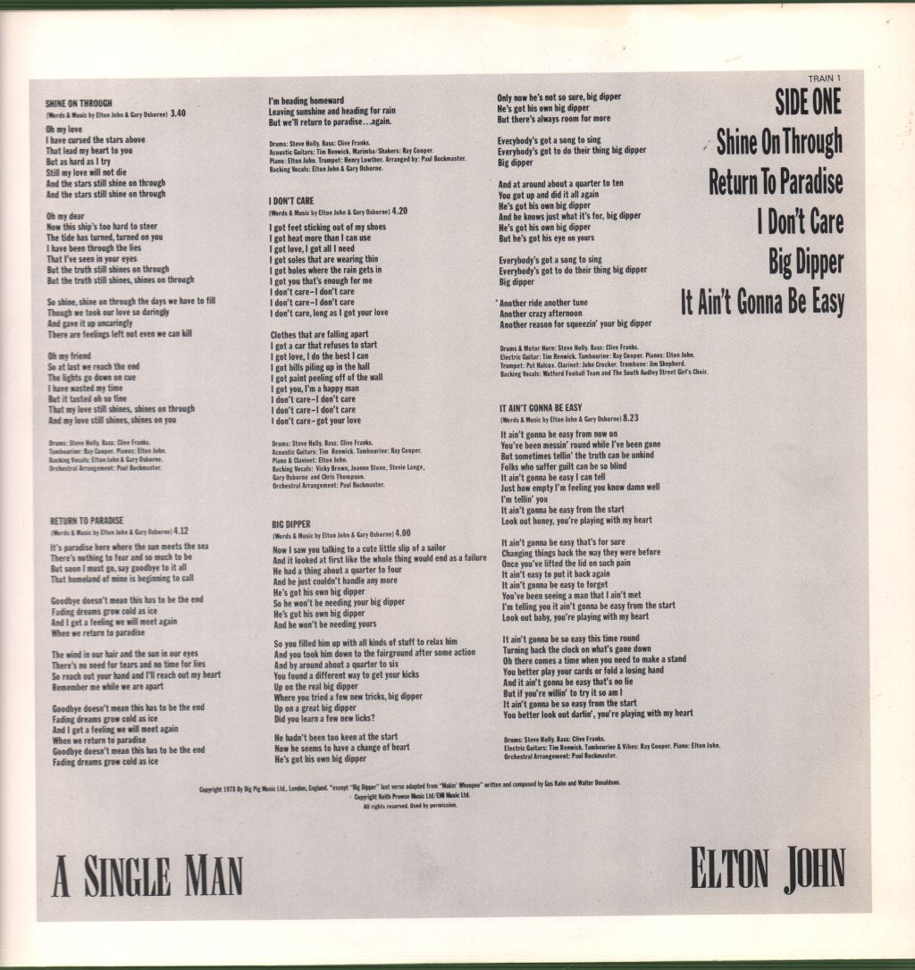 Elton John - A Single Man - Lp
