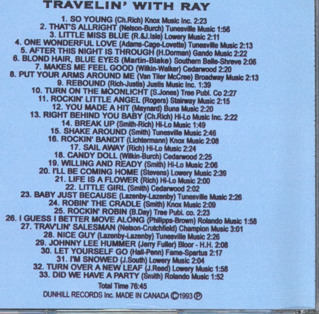 Ray Smith - Travelin' With Ray - Cdr
