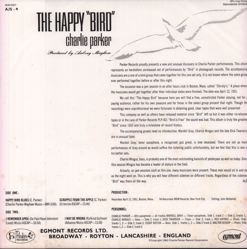 Charlie Parker - Happy "Bird" - Lp