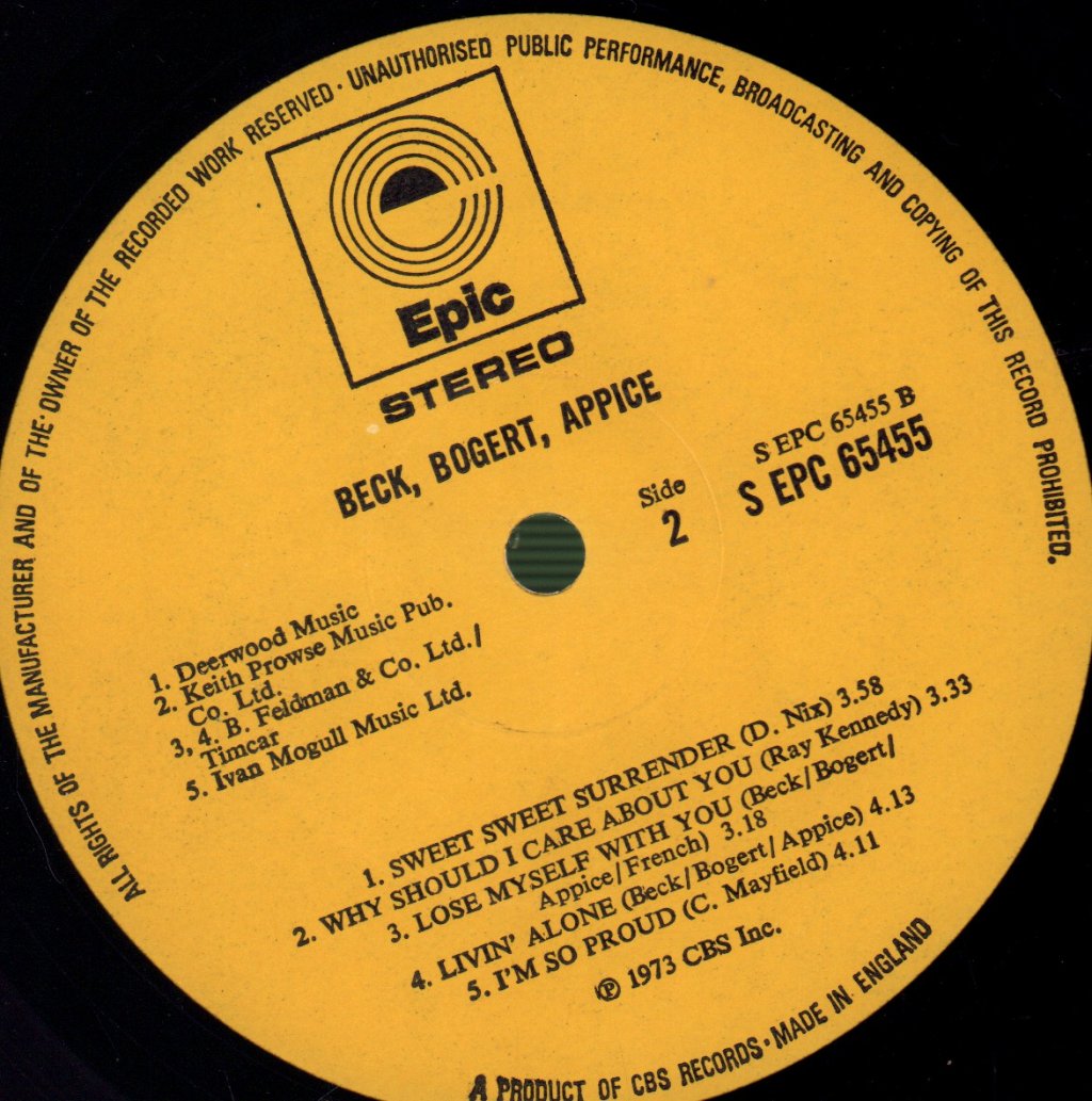 Beck Bogert And Appice - Beck Bogert And Appice - Lp