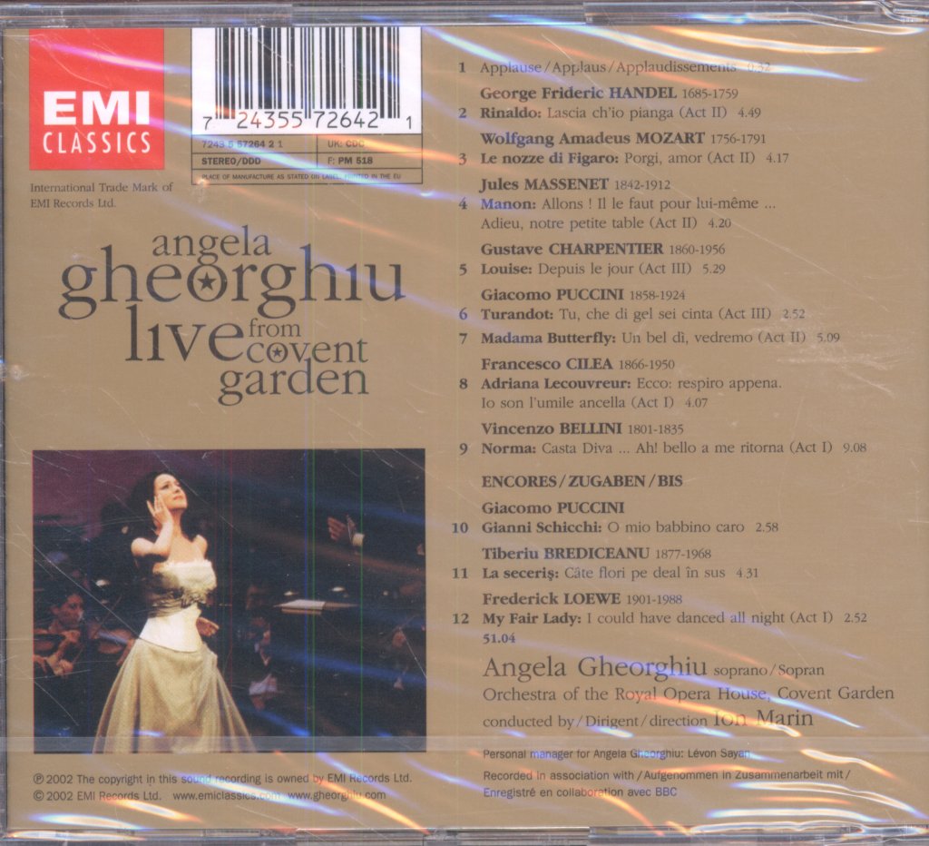 Angela Gheorghiu - Live From Covent Garden - Cd