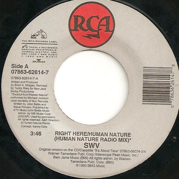 SWV - Downtown / Right Here/Human Nature - 7 Inch