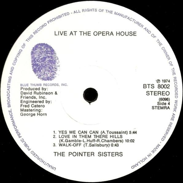 Pointer Sisters - Live At The Opera House - Double Lp