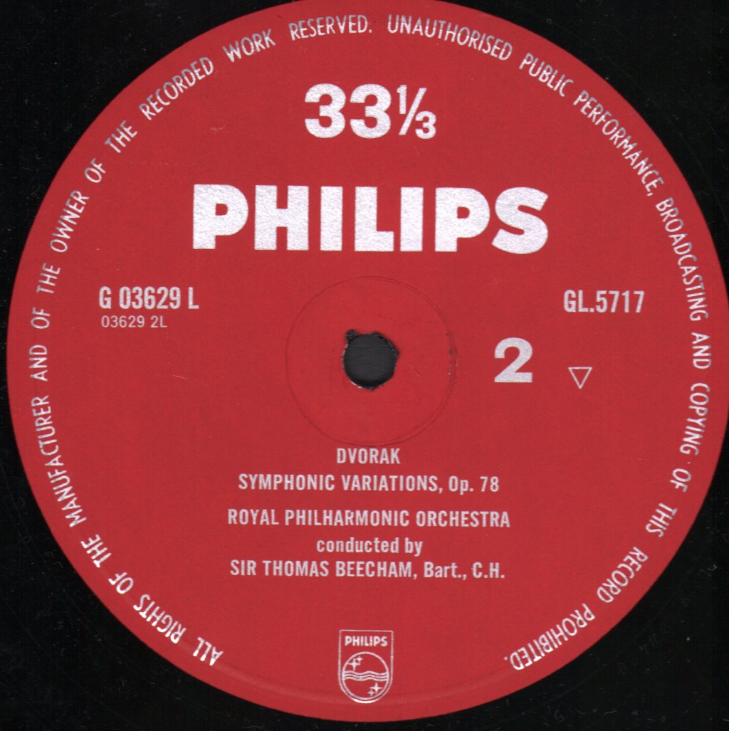 Sir Thomas Beecham / Royal Philharmonic Orchestra - Balakirev - Tamar / Dvorak - Symphonic Variations - Lp