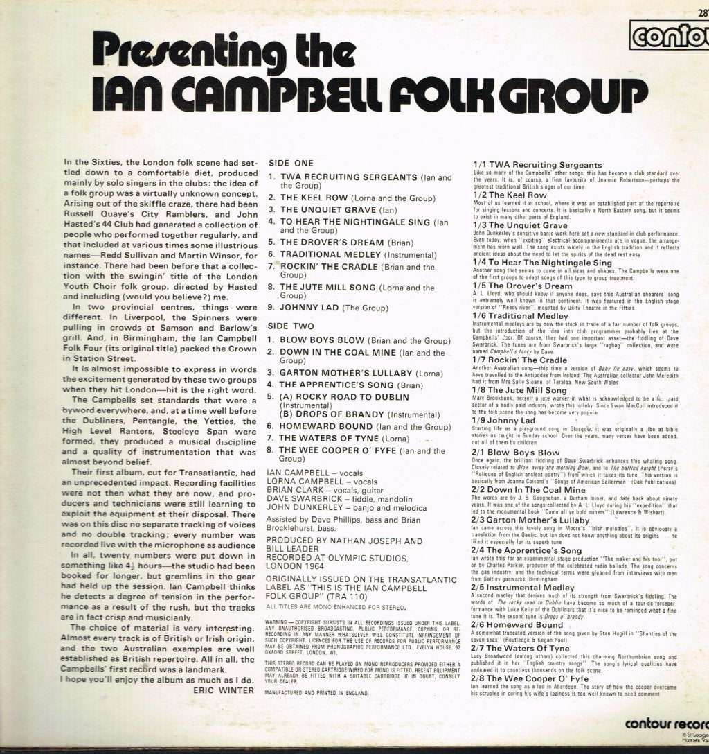 Ian Campbell Folk Group - Presenting - Lp