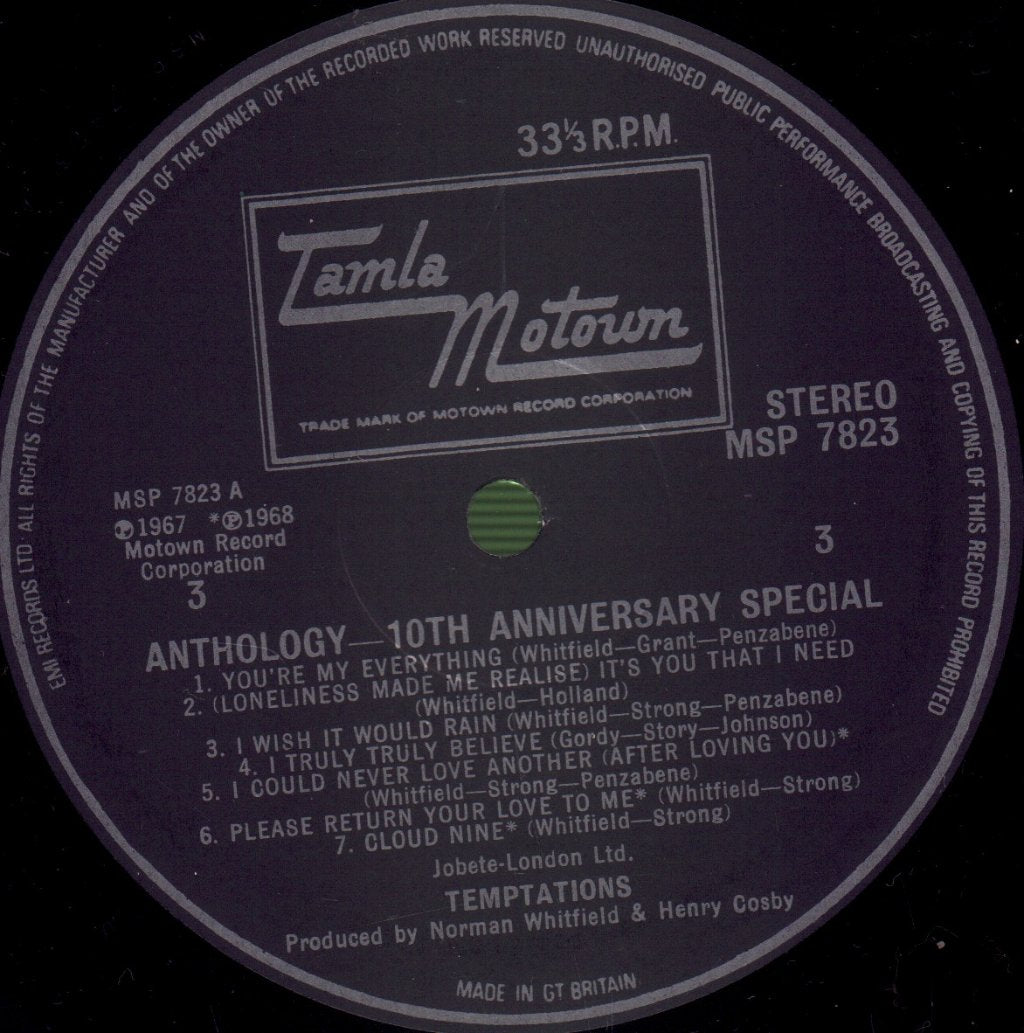 Temptations - Anthology - Triple Lp
