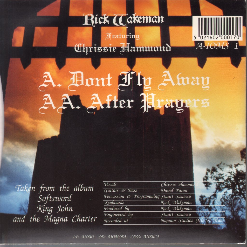 Rick Wakeman Featuring Chrissie Hammond - Don't Fly Away - 7 Inch