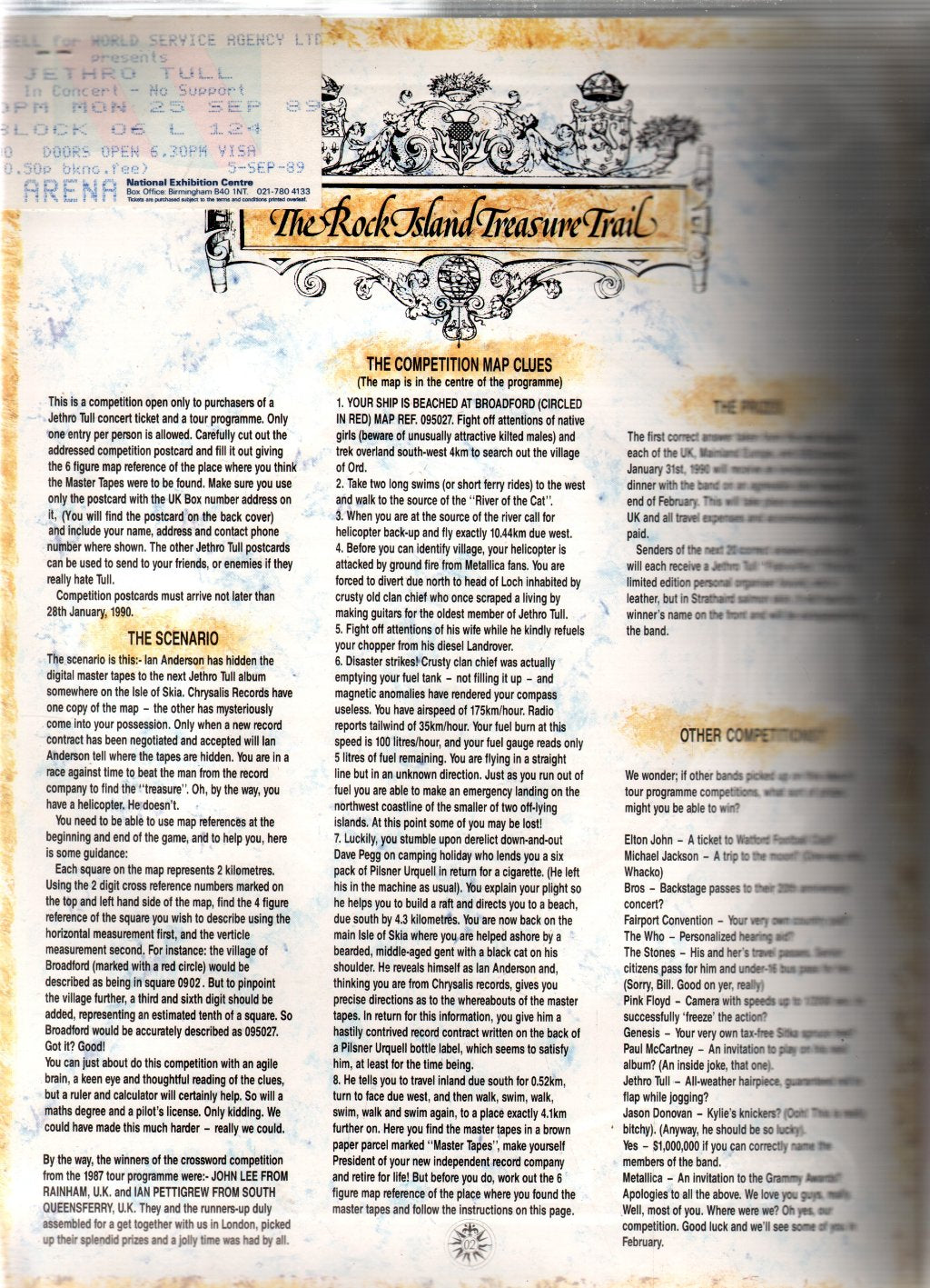 Jethro Tull - Rock Island - Tour Programme