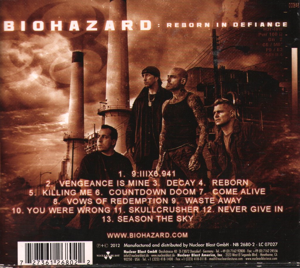 Biohazard - Reborn In Defiance - Cd