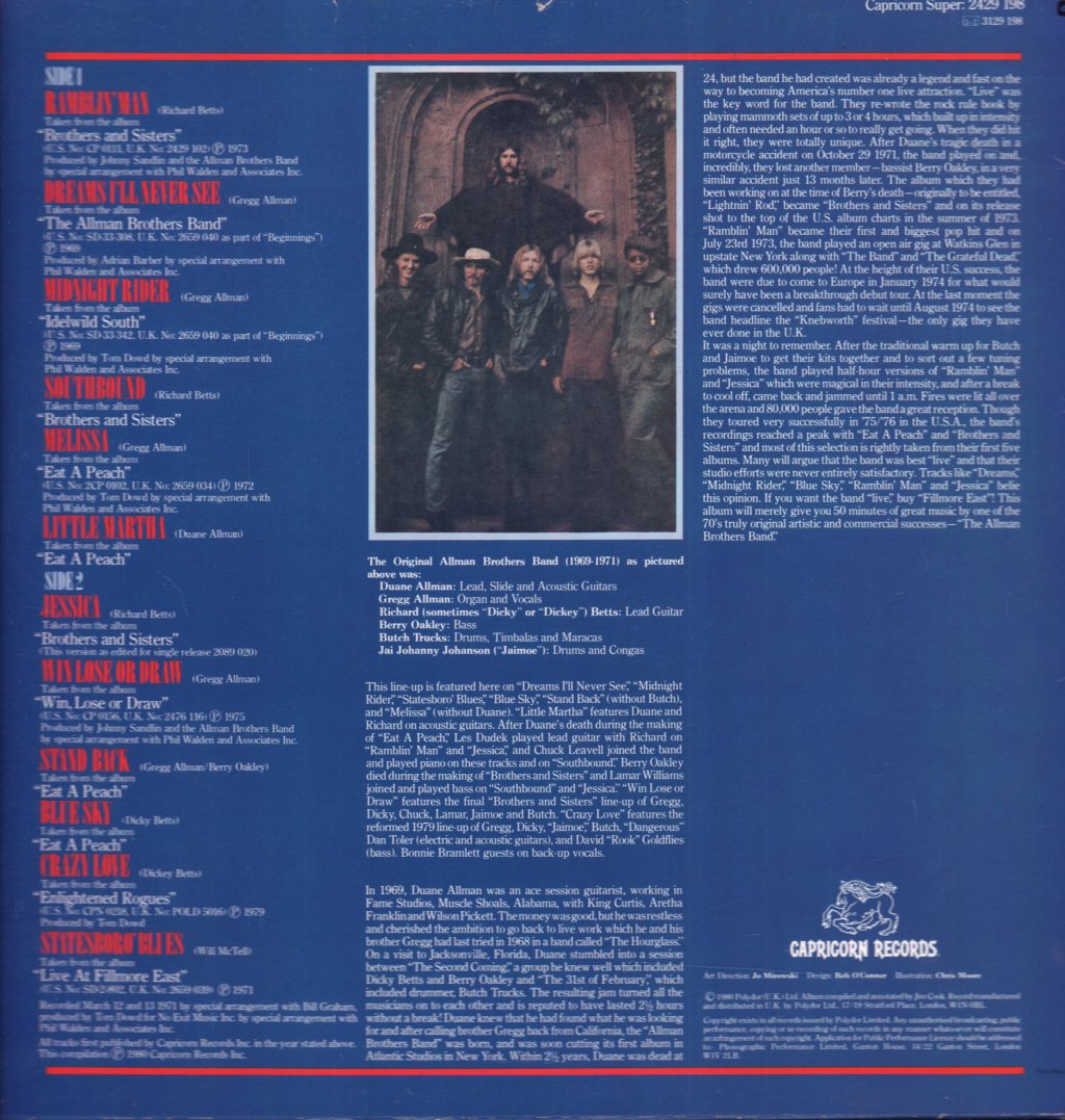 Allman Brothers Band - Best Of The - Lp