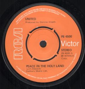 United (Euro Pop) - Peace In The Holy Land - 7 Inch