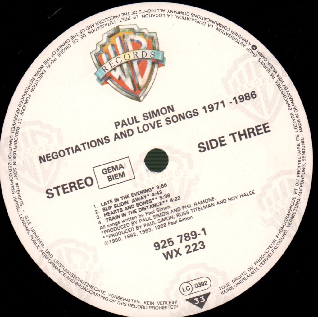 Paul Simon - Negotiations And Love Songs (1971-1986) - Double Lp
