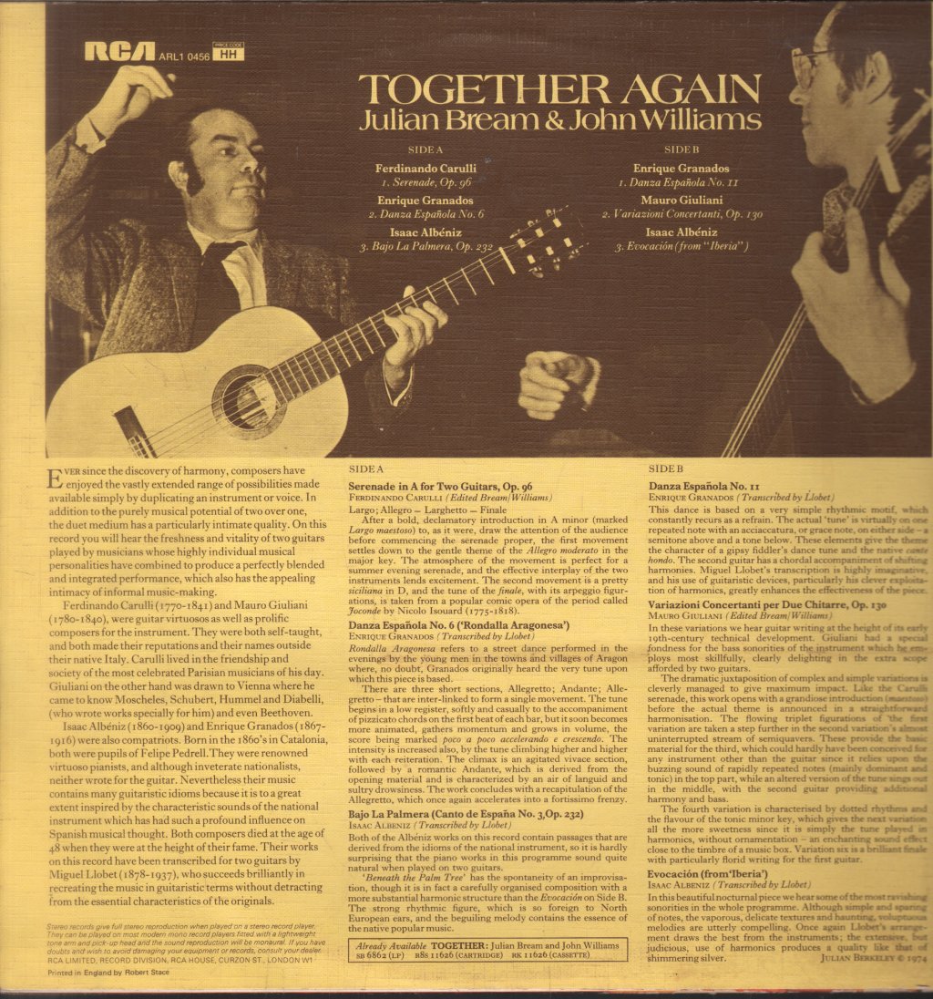 Julian Bream / John Williams - Together Again - Lp