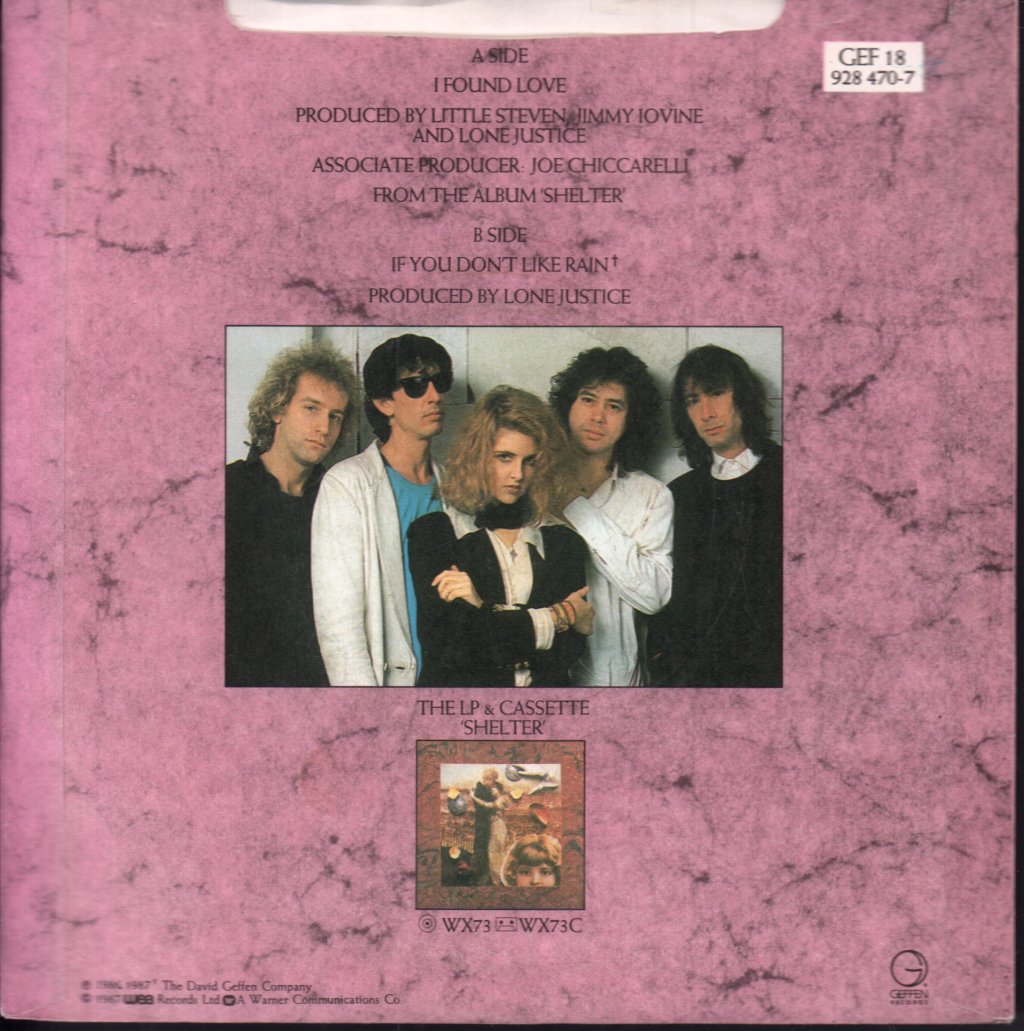 Lone Justice - I Found Love - 7 Inch