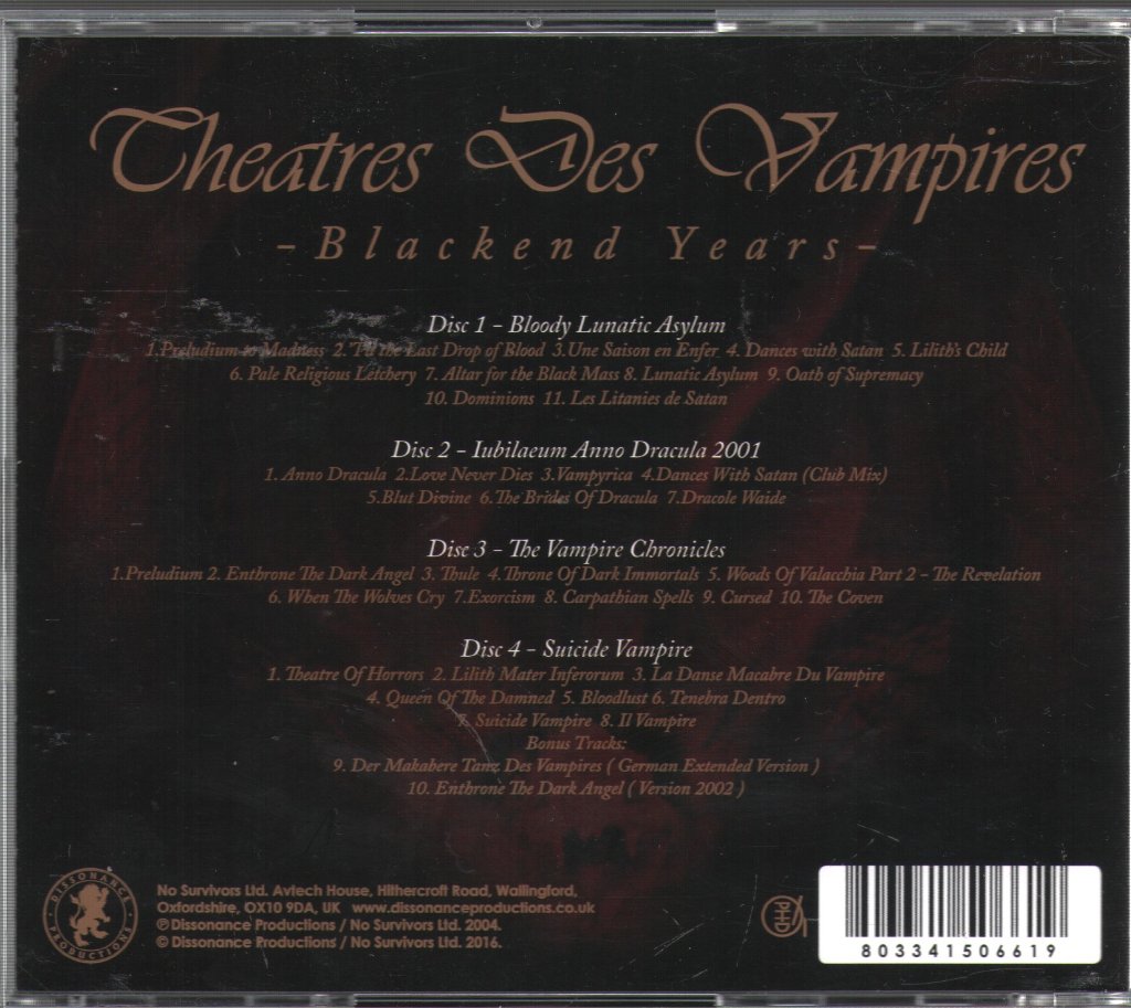 Theatres Des Vampires - Blackend Years - Cd Set