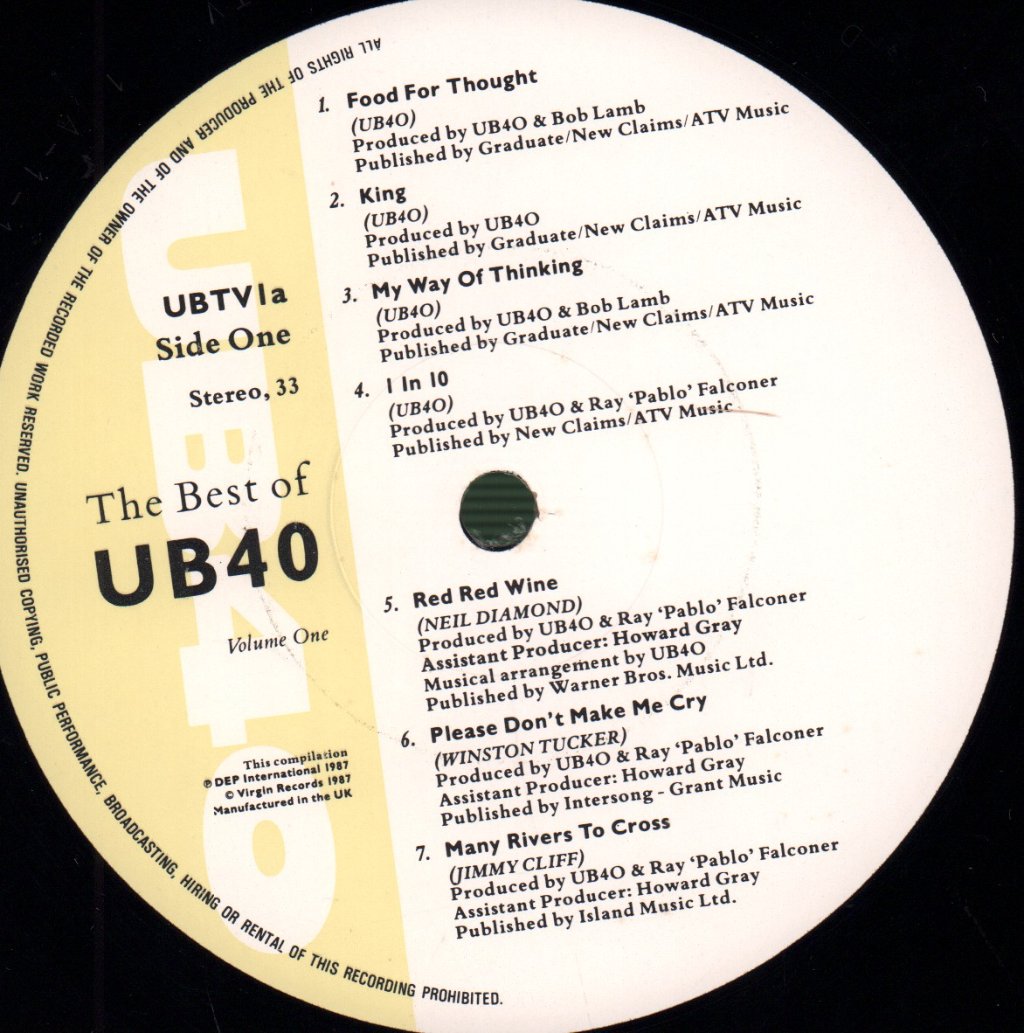 UB40 - Best Of UB40 - Volume One - Lp