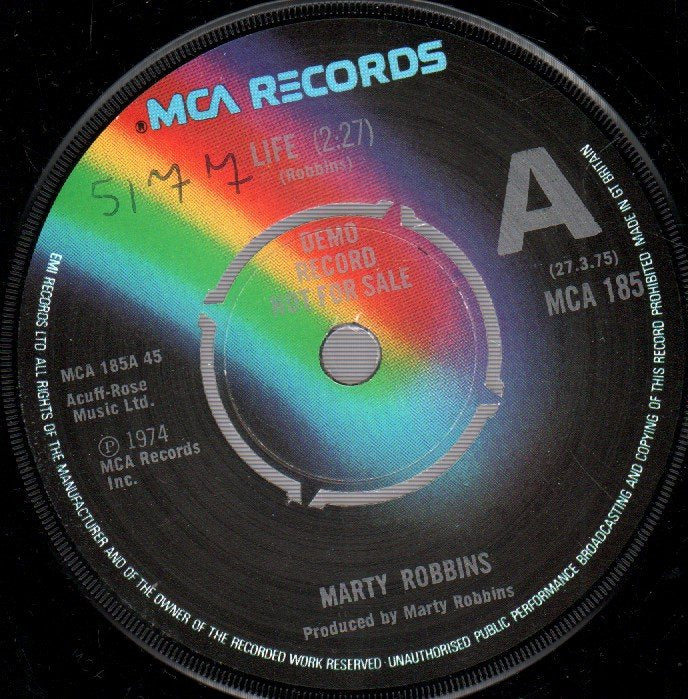 Marty Robbins - Life - 7 Inch