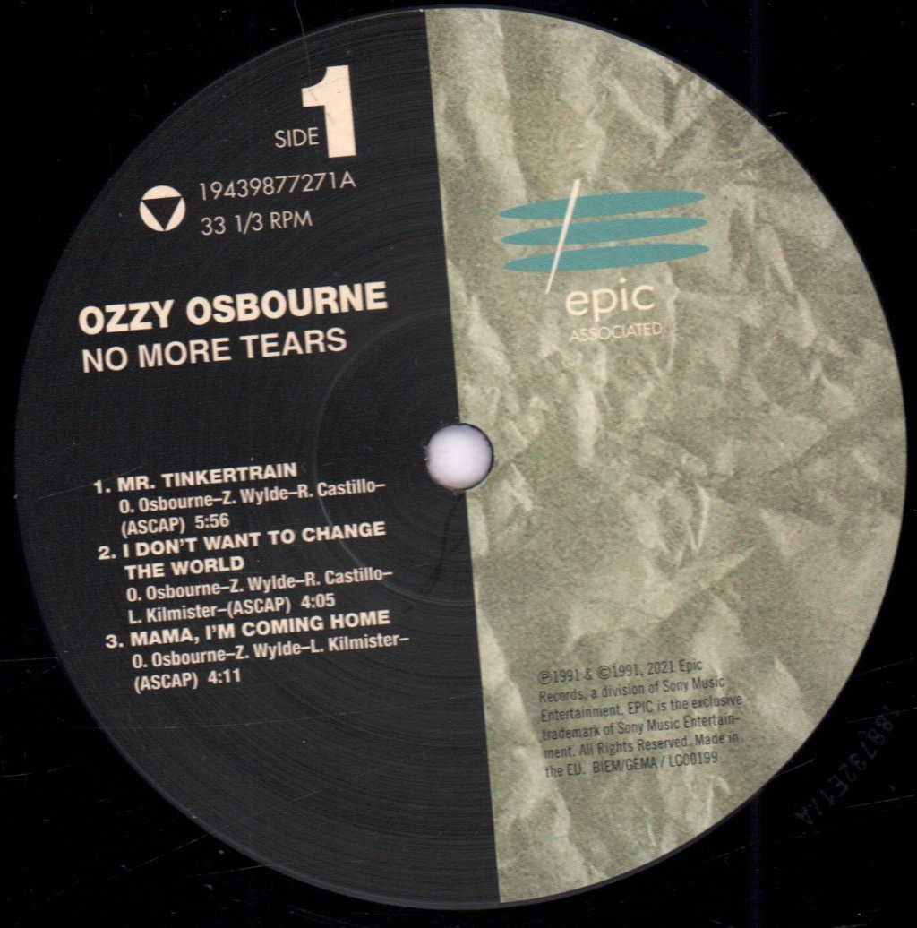 Ozzy Osbourne - No More Tears - Double Lp