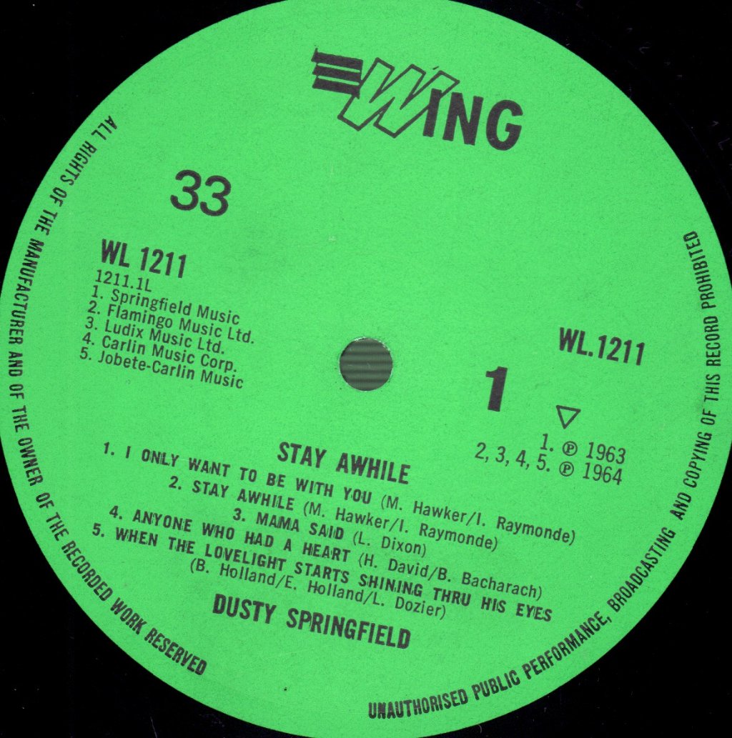 Dusty Springfield - Stay Awhile - Lp