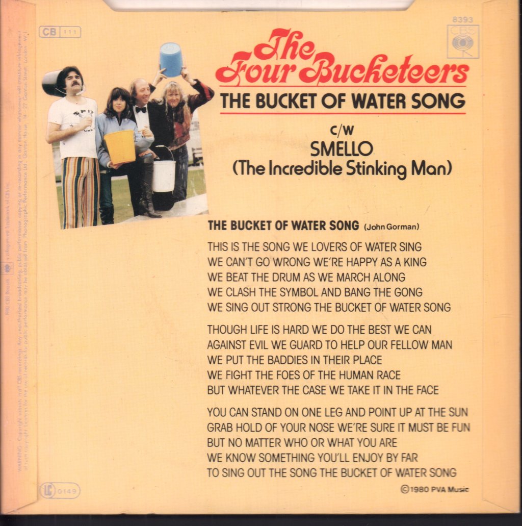 Four Bucketeers - Bucket Of Water Song - 7 Inch
