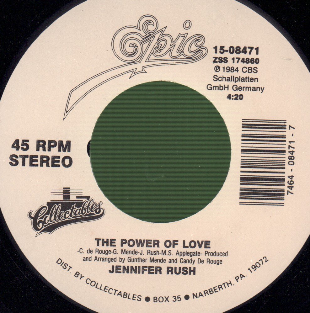 Jennifer Rush - Power Of Love - 7 Inch