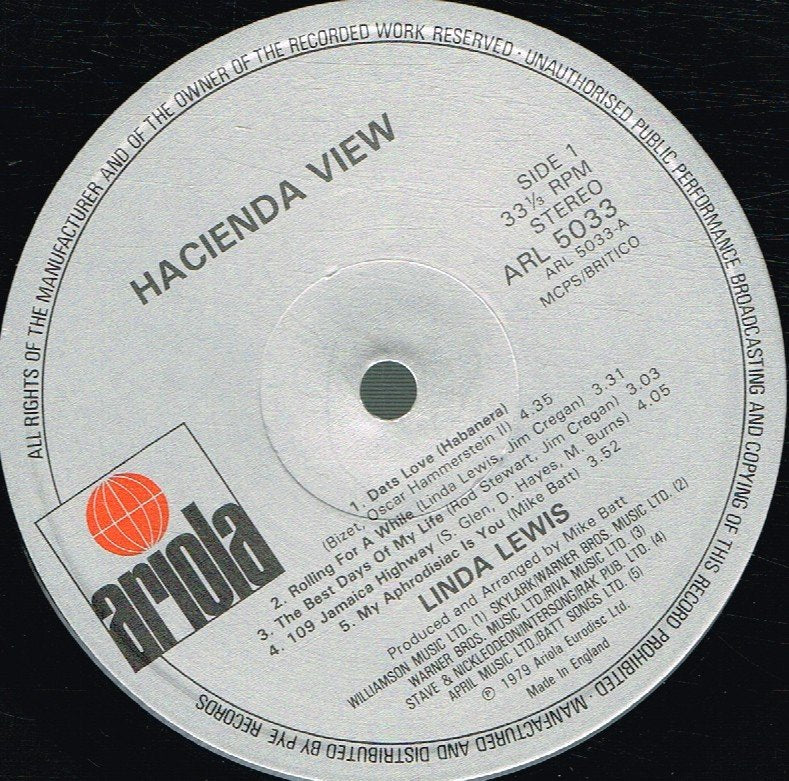 Linda Lewis - Hacienda View - Lp