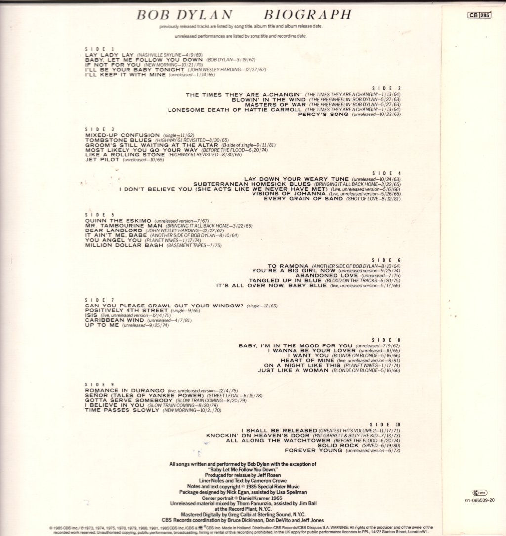 Bob Dylan - Biograph - Lp Set