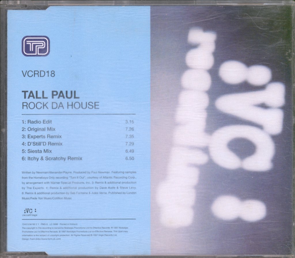 Tall Paul - Rock Da House - Cd