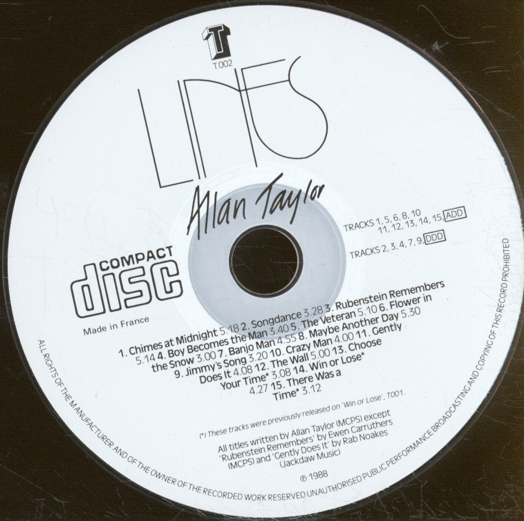 Allan Taylor - Lines - Cd