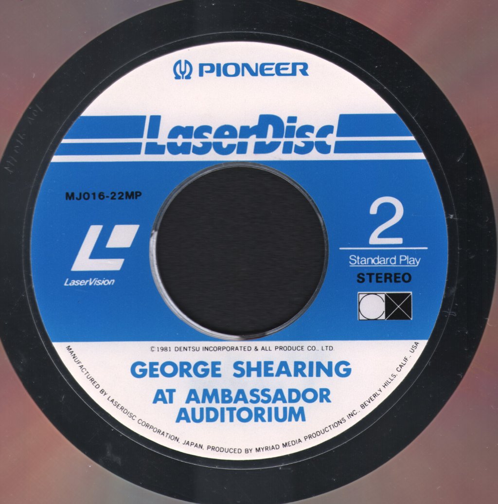 George Shearing - At Ambassador Auditorium - Laser Disc