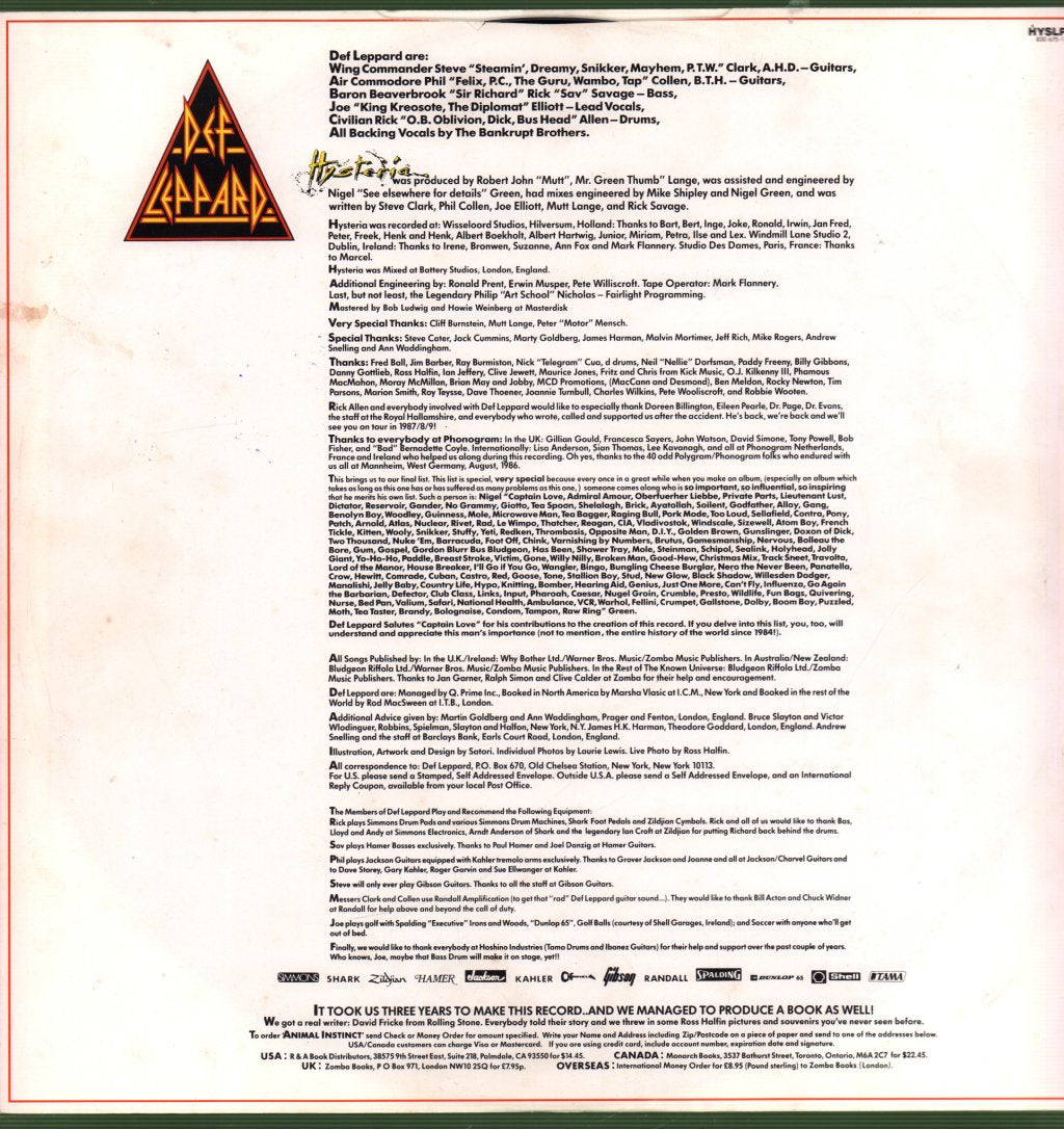 Def Leppard - Hysteria - Lp