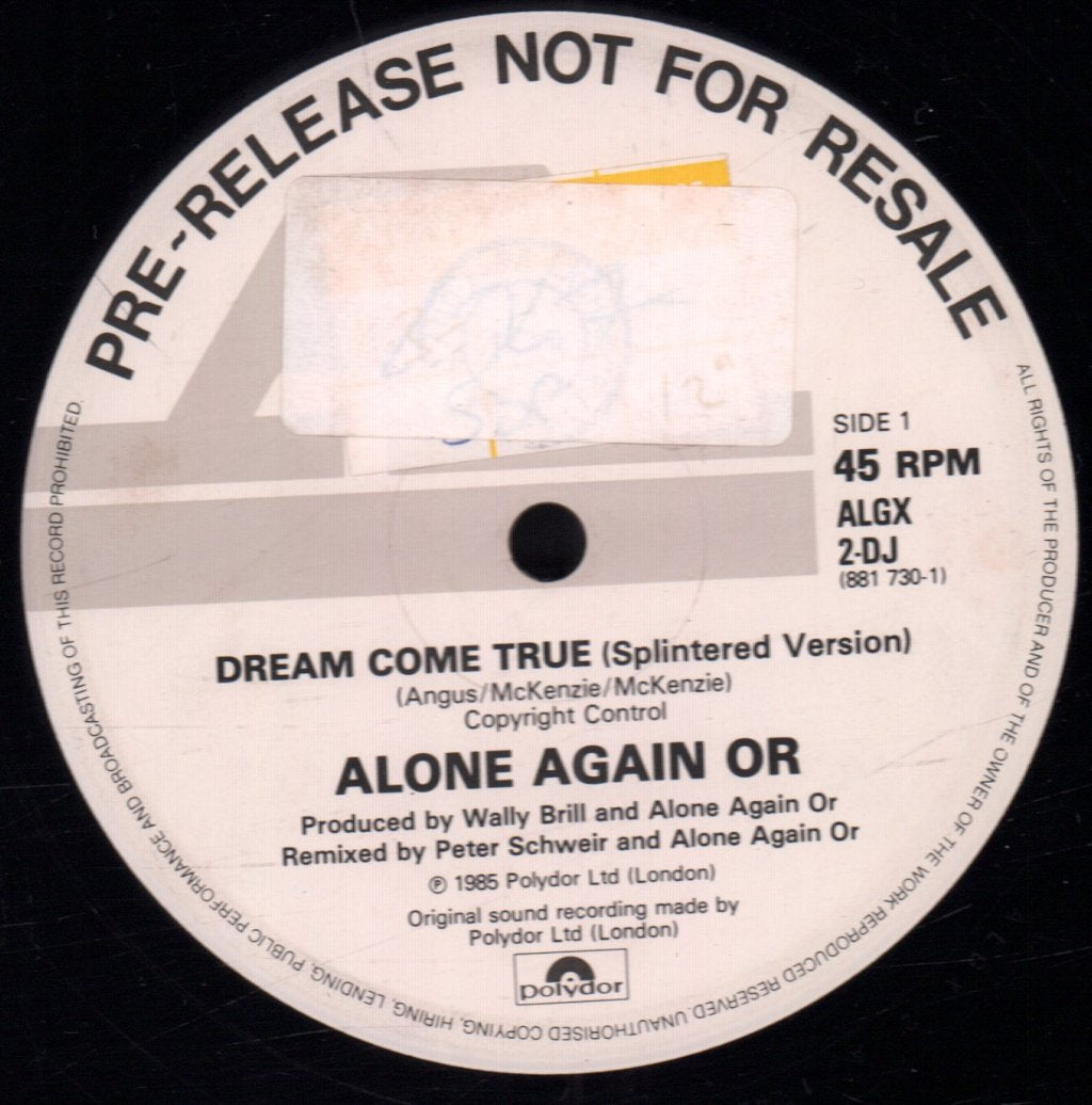 Alone Again Or - Dream Come True - 12 Inch