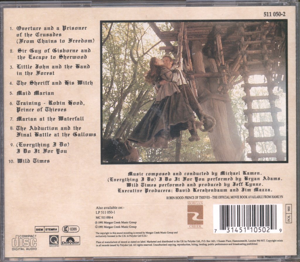 Michael Kamen - Robin Hood: Prince Of Thieves (Original Motion Picture Soundtrack) - Cd